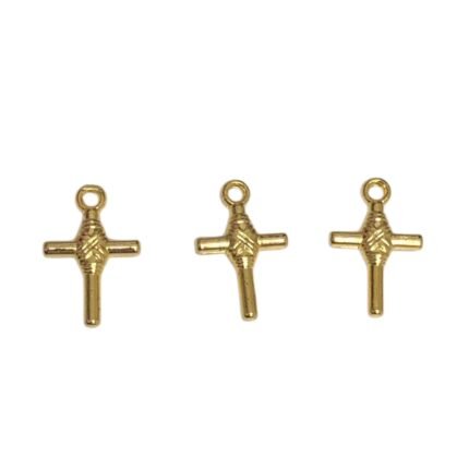 Pingente Cruz Abs 22mm Dourado Exclusivo - 1 Und