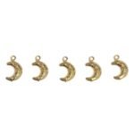 Pingente Abs Lua Trabalhado 15mm Dourado Exclusivo - 1 Und