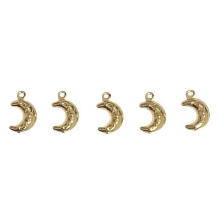 Pingente Abs Lua Trabalhado 15mm Dourado Exclusivo - 1 Und