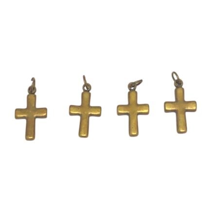Pingente Cruz C/ Argola 19mm Ouro Velho - 1 Und