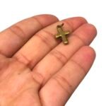 Pingente Cruz C/ Argola 19mm Ouro Velho - 1 Und - Imagem 3