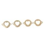 Entremeio Redondo C/ Coração 21mm Dourado - 1 Und