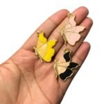 Pingente Borboleta 28x34mm C/ Resina Dourado - 1 Und - Imagem 2