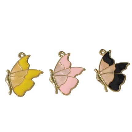 Pingente Borboleta 28x34mm C/ Resina Dourado - 1 Und