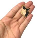 Pingente Borboleta 28x34mm C/ Resina Dourado - 1 Und - Imagem 4