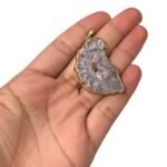 Pingente Pedra Disforme C/ Charneira Dourado – 1 Und - Imagem 6