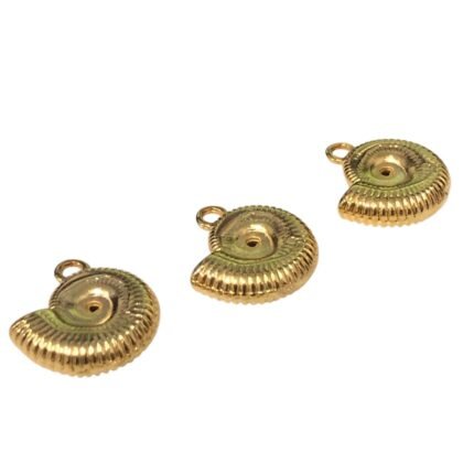 Pingente Caracol 16mm Dourado - 1 Und