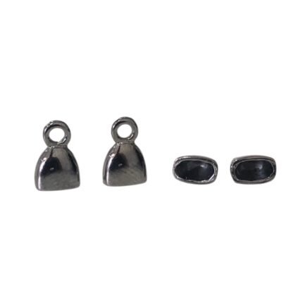 Terminal Colagem Achatado Liso 9mm Grafite - 1 Und