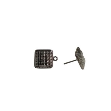 Base Brinco Quadrada 14mm Grafite – Par