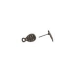 Base Brinco Gota Trabalhado 12mm Grafite - 5 Pares