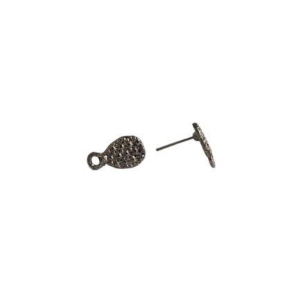 Base Brinco Gota Trabalhado 12mm Grafite - 5 Pares