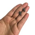 Base Brinco Gota Trabalhado 12mm Grafite - 5 Pares - Imagem 2