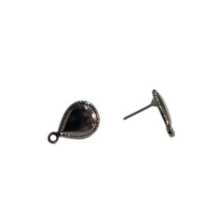 Base Brinco Gota 13mm Grafite - 2 Pares