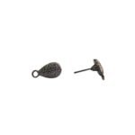 Base Brinco Gota 13mm Grafite - 5 Pares
