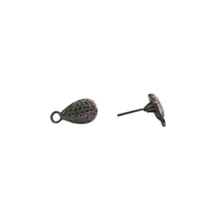 Base Brinco Gota 13mm Grafite - 5 Pares