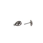 Base Brinco Gota 12mm Grafite - 6 Pares