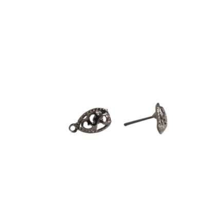 Base Brinco Gota 12mm Grafite - 6 Pares