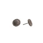 Base Brinco Redonda Trabalhada 10mm Grafite - 4 Pares