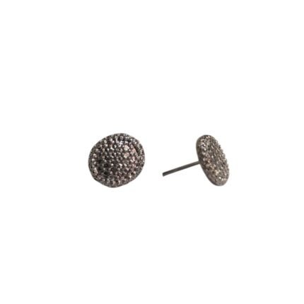 Base Brinco Redonda Trabalhada 10mm Grafite - 4 Pares