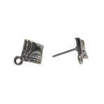 Base Brinco Trabalhado 12mm Grafite - 3 Pares