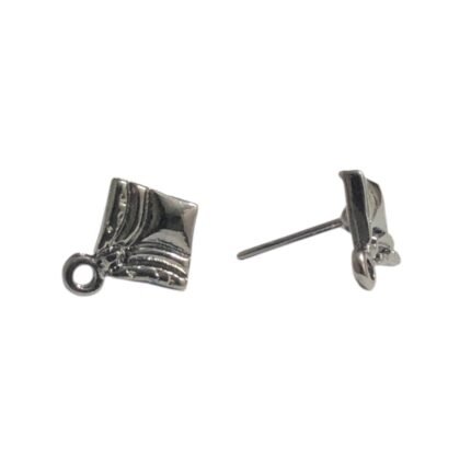 Base Brinco Trabalhado 12mm Grafite - 3 Pares