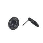 Base Brinco Oval 15mm Grafite - 5 Pares