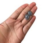 Base Brinco Oval 15mm Grafite - 5 Pares - Imagem 2