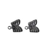 Base Brinco Trabalhado 12mm Grafite - 2 Pares - Imagem 4