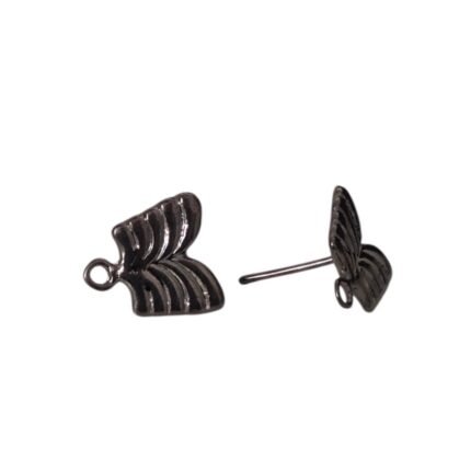 Base Brinco Trabalhado 12mm Grafite - 2 Pares