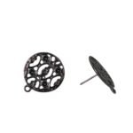 Base Brinco Trabalhado 17mm Grafite - 1 Par