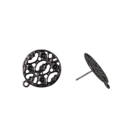Base Brinco Trabalhado 17mm Grafite - 1 Par