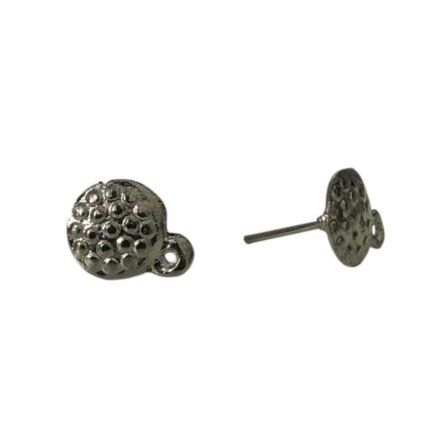 Base Brinco Redondo Trabalhado 8mm Grafite - 5 Pares
