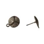 Base Brinco Redondo Trabalhado 10mm Grafite - 4 Pares