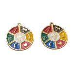 Pingente Sete Linhas Da Umbanda 28mm Dourado - 1 Und