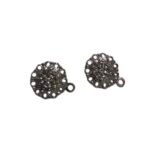 Base Brinco Redondo Trabalhado 12mm Grafite - 2 Pares