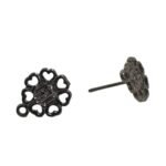 Base Brinco Flor 10mm Grafite - 3 Pares
