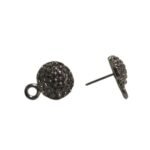 Base Brinco Redondo Trabalhado 10mm Grafite - 1 Par