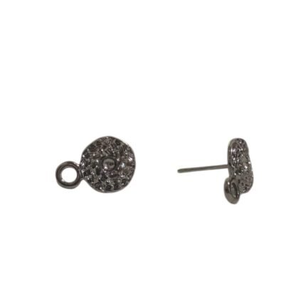 Base Brinco Redondo 8mm Grafite - 3 Pares