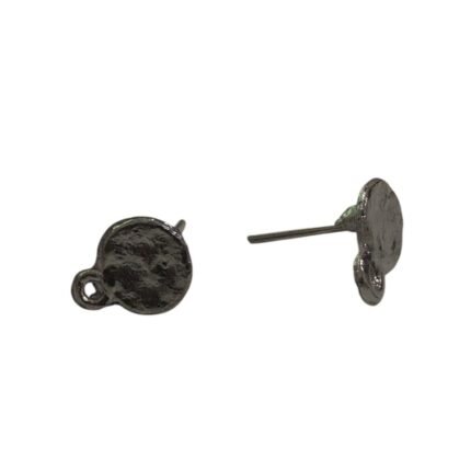 Base Brinco Redondo 8mm Grafite - 5 Pares