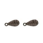 Base Brinco Gota Trabalhado 15mm Grafite – 5 Pares - Imagem 4