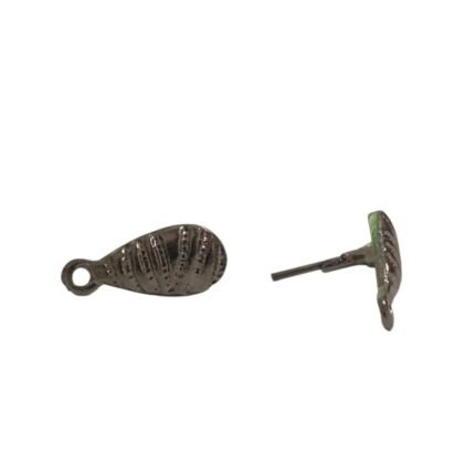 Base Brinco Gota Trabalhado 15mm Grafite – 5 Pares
