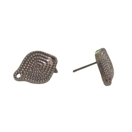 Base Brinco Gota Trabalhado 15mm Grafite - 4 Pares
