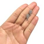 Base Brinco Gota Trabalhado 15mm Grafite – 5 Pares - Imagem 2