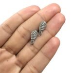 Base Brinco Gota Trabalhado 15mm Grafite – 5 Pares - Imagem 3