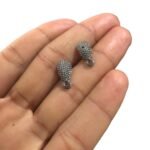 Base Brinco Gota Trabalhado 14mm Grafite – 5 Pares - Imagem 3