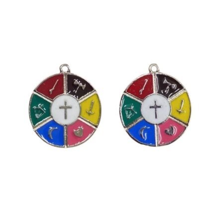 Pingente Sete Linhas Da Umbanda 28mm Níquel – 1 Und