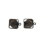 Base Brinco Quadrado Trabalhado 10mm Grafite - 4 Pares - Imagem 4
