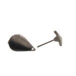 Base Brinco Gota 15mm Grafite - 5 Pares