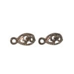 Base Brinco Oval Trabalhado 14mm Grafite – 5 Pares - Imagem 3