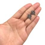 Base Brinco Losango Trabalhado 17mm Grafite – 1 Par - Imagem 2